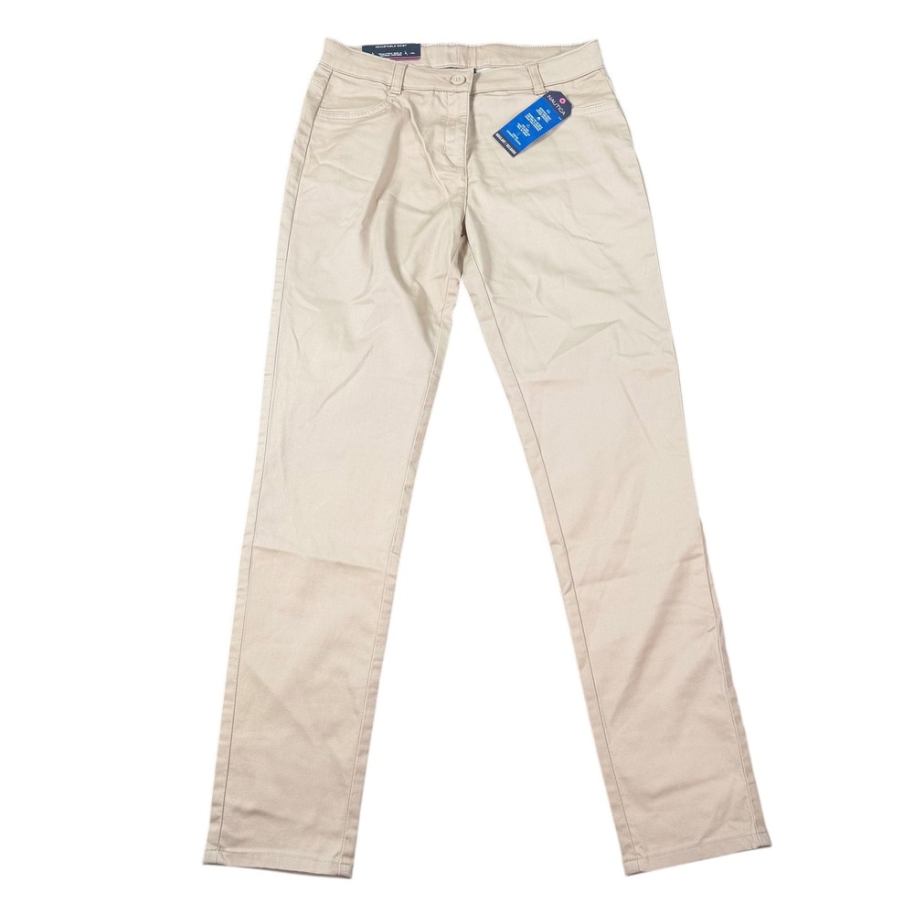Nautica Girls School Uniform Khaki Adjustable Waist Skinny Pants Size 16 Regular